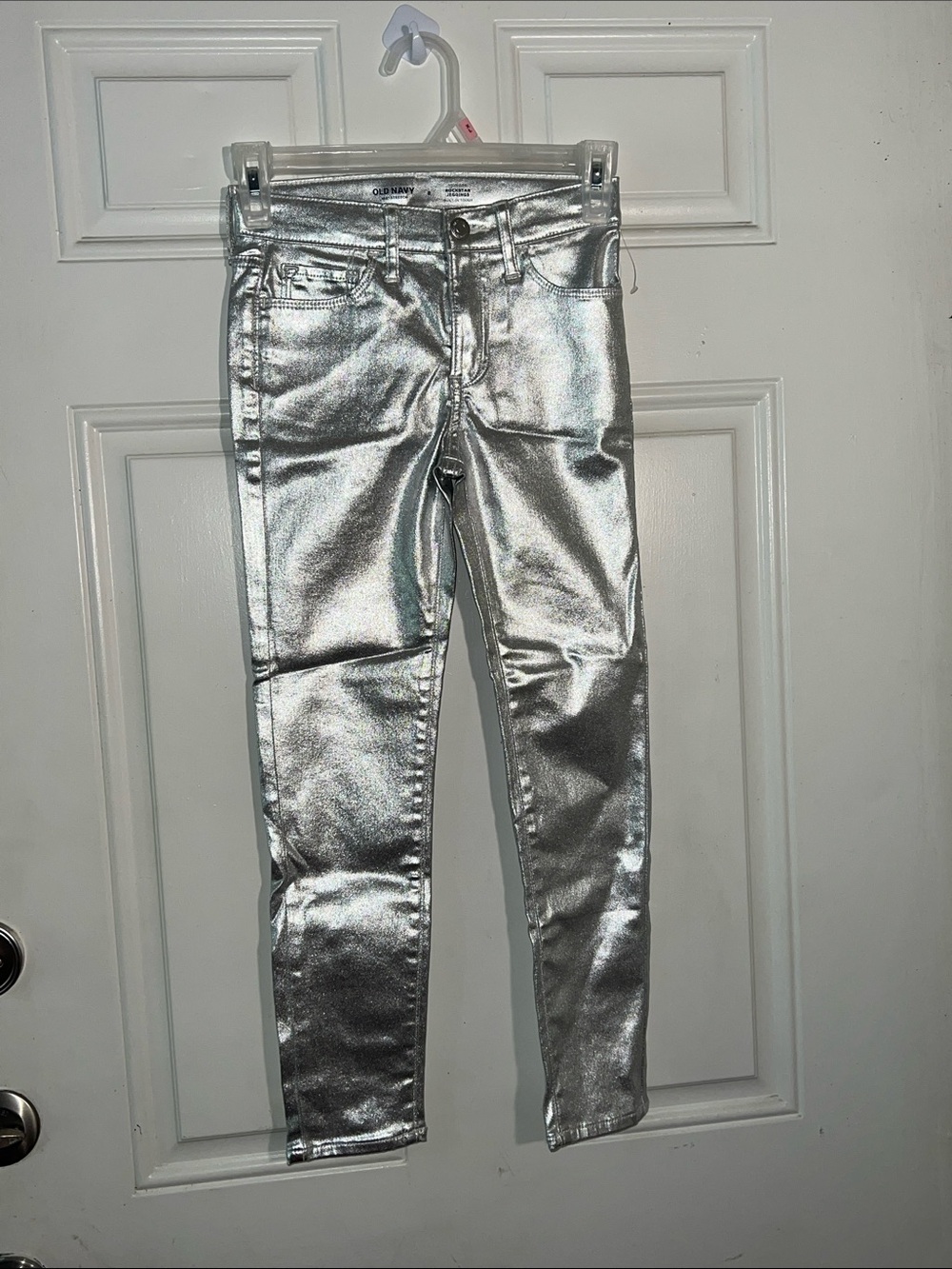 Old Navy Silver Metallic Kids Jeans